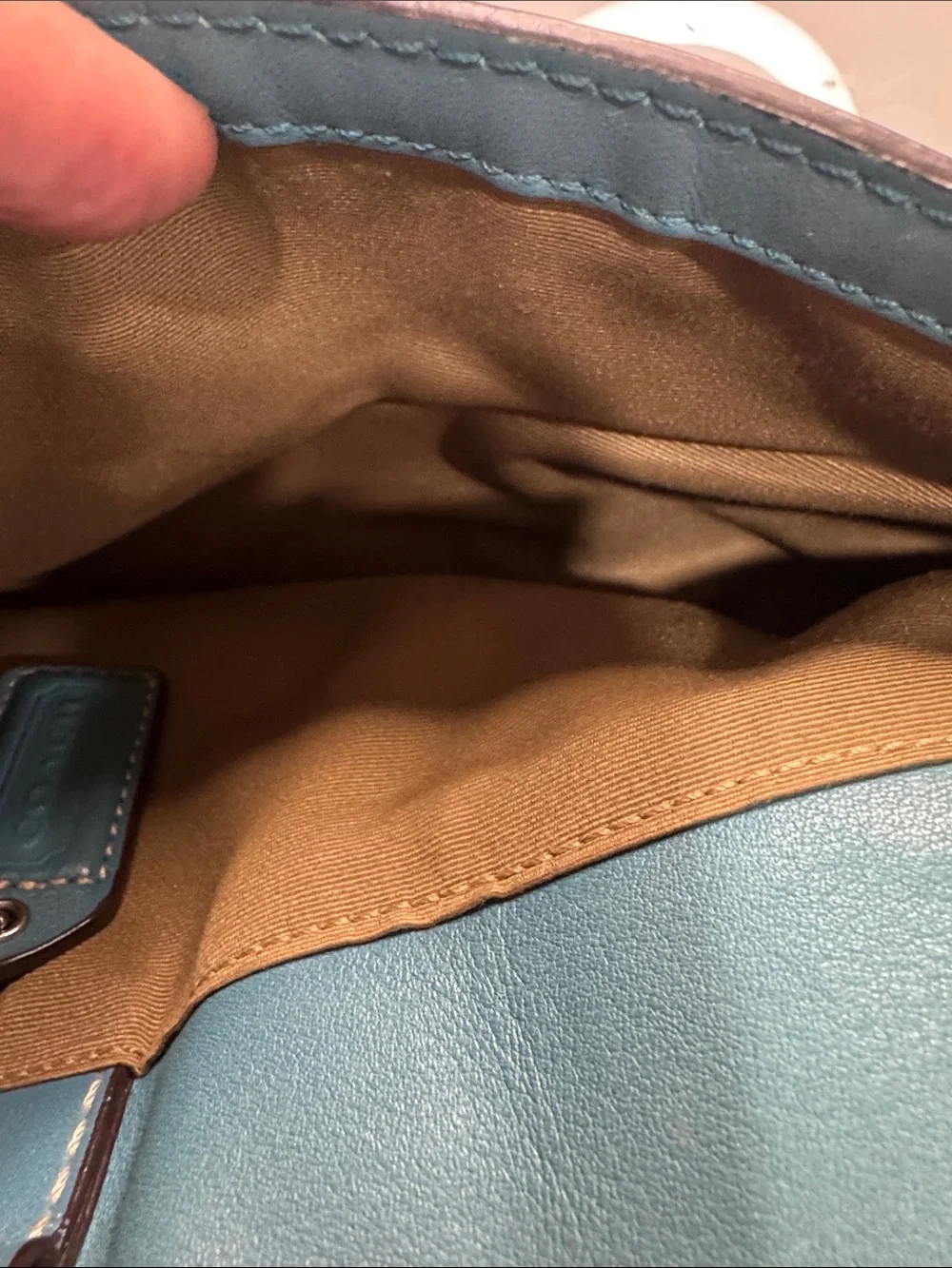 Coach Hamptons Teal Leather Satchel